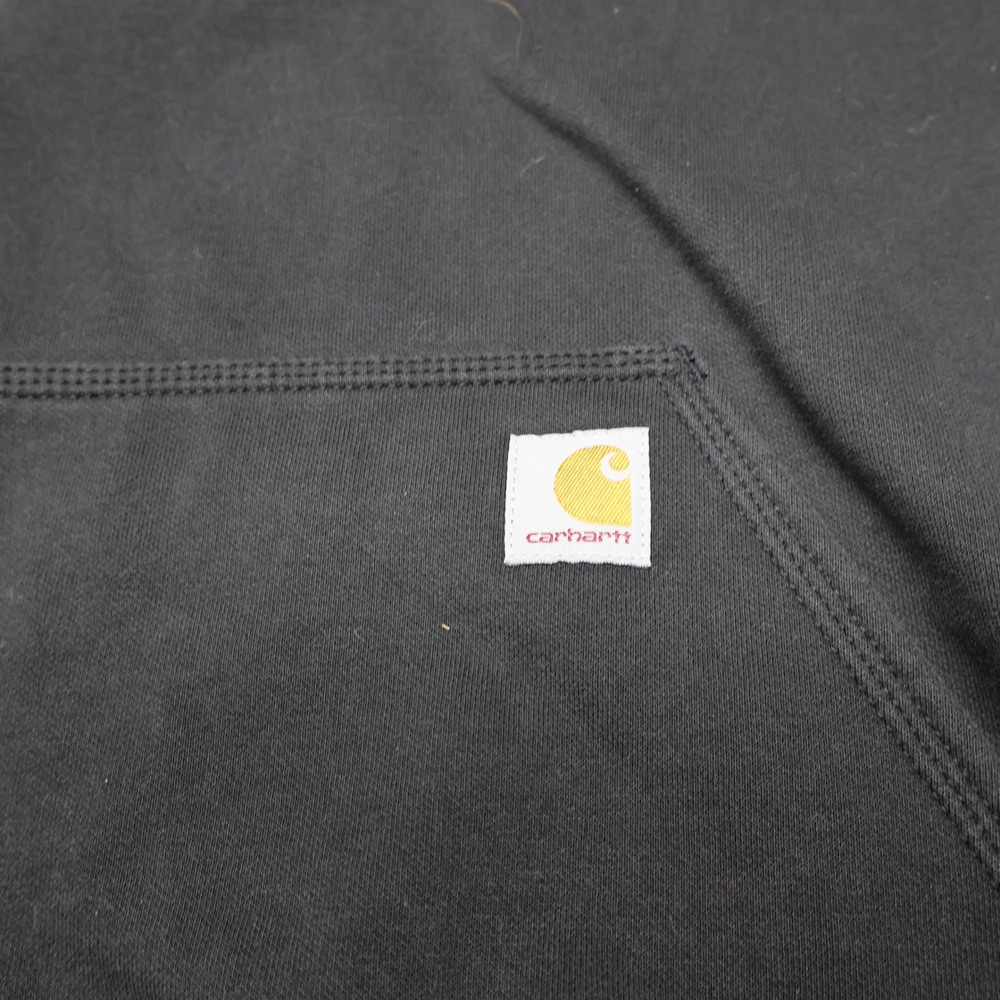 Carhartt Hoodie Mens Small Black Marquette Sweatshirt Loose Fit Pullover LOGO - Picture 3 of 13